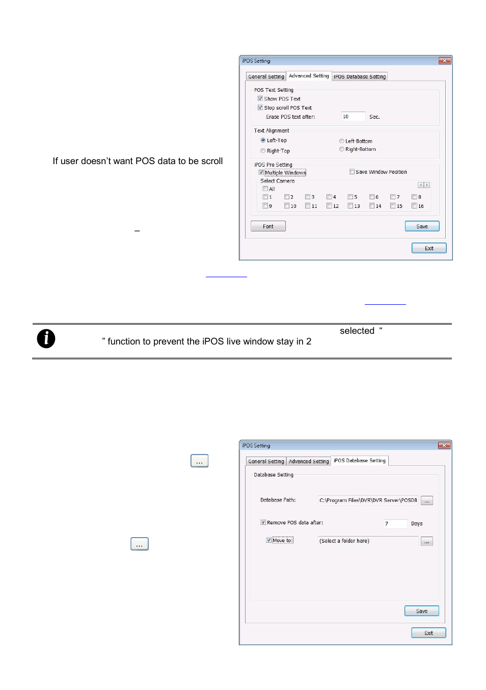 Advanced setting, Pos database setting, Adavanced | Setting | AVer NXU8000 User Manual | Page 127 / 277