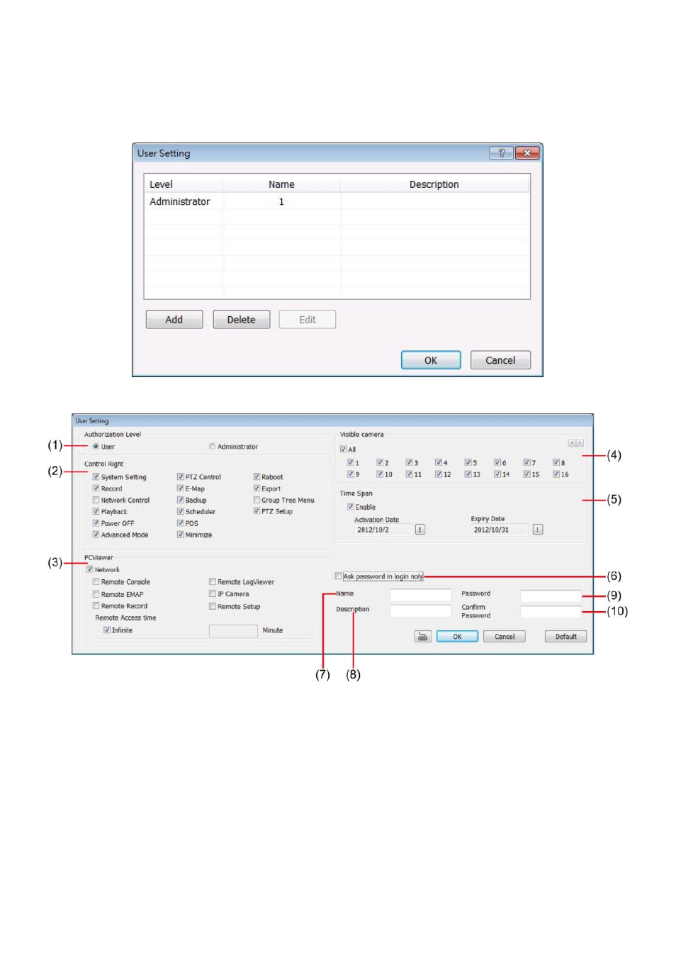 10 u, Etting, 10 user setting | AVer NXU8000 User Manual | Page 191 / 277