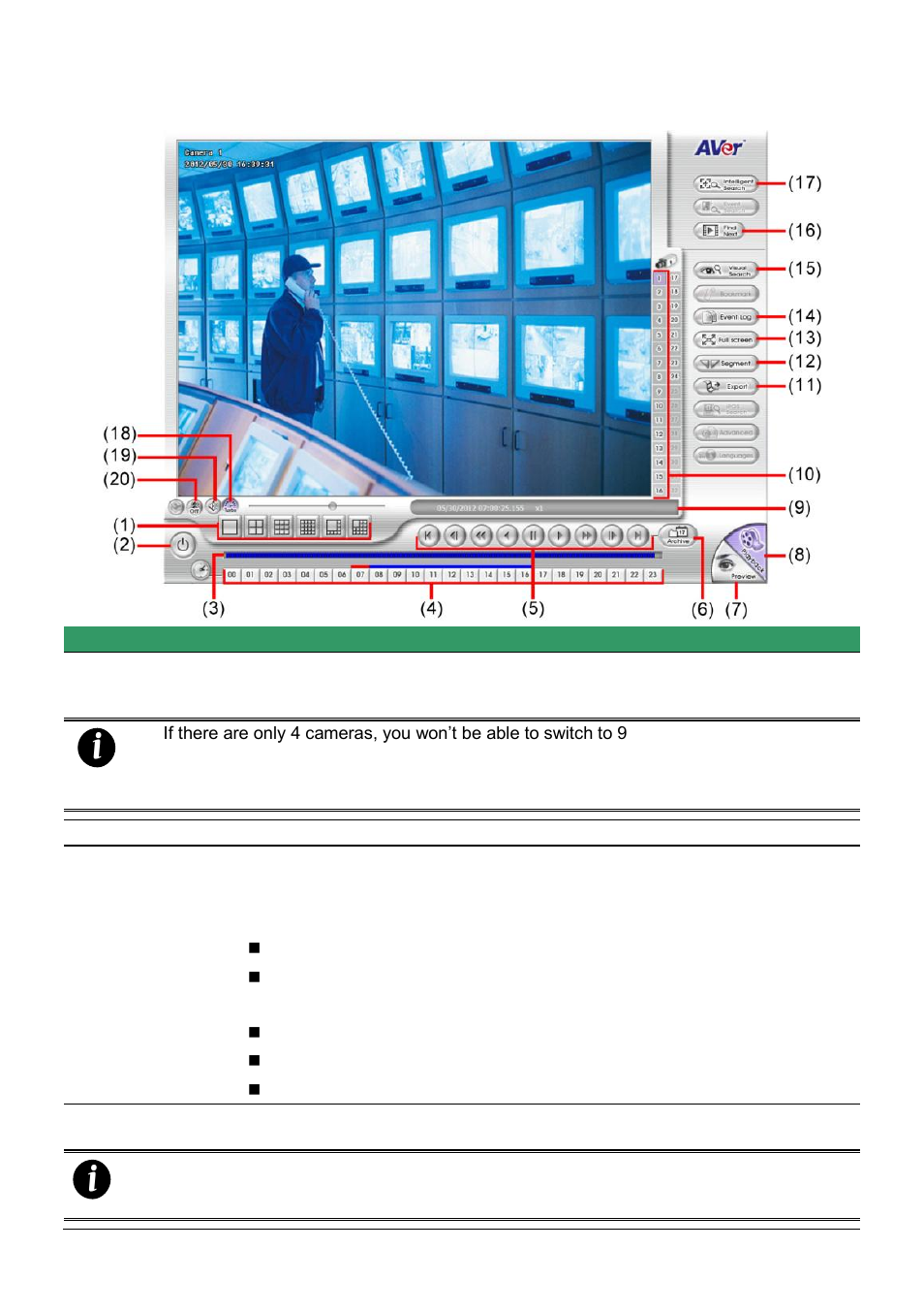 Familiarizing the local playback buttons | AVer NXU8000 User Manual | Page 236 / 277