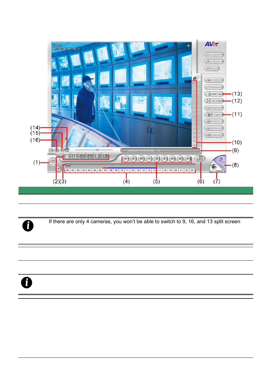 Familiarizing the realtime playback buttons | AVer NXU8000 User Manual | Page 240 / 277