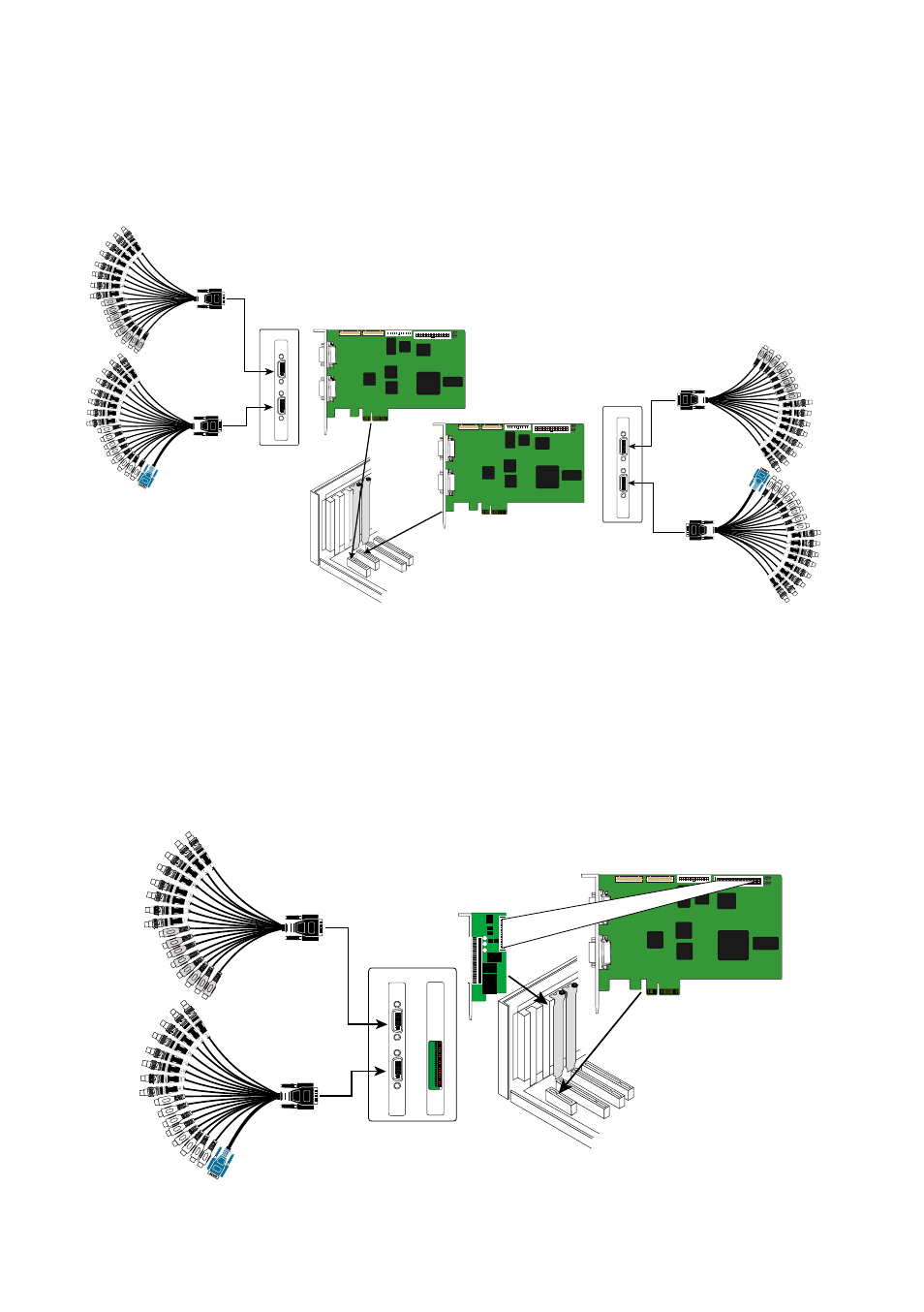 Install (2) nv8416t cards, Install nv8416t card and i/o card (optional) | AVer NXU8000 User Manual | Page 27 / 277