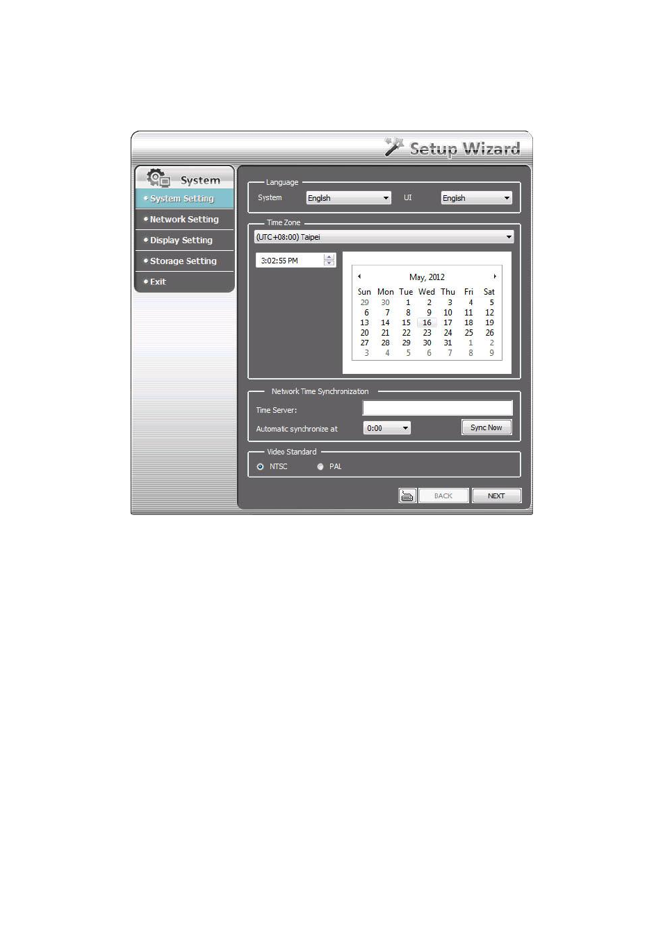 System setting wizard | AVer NXU8000 User Manual | Page 50 / 277