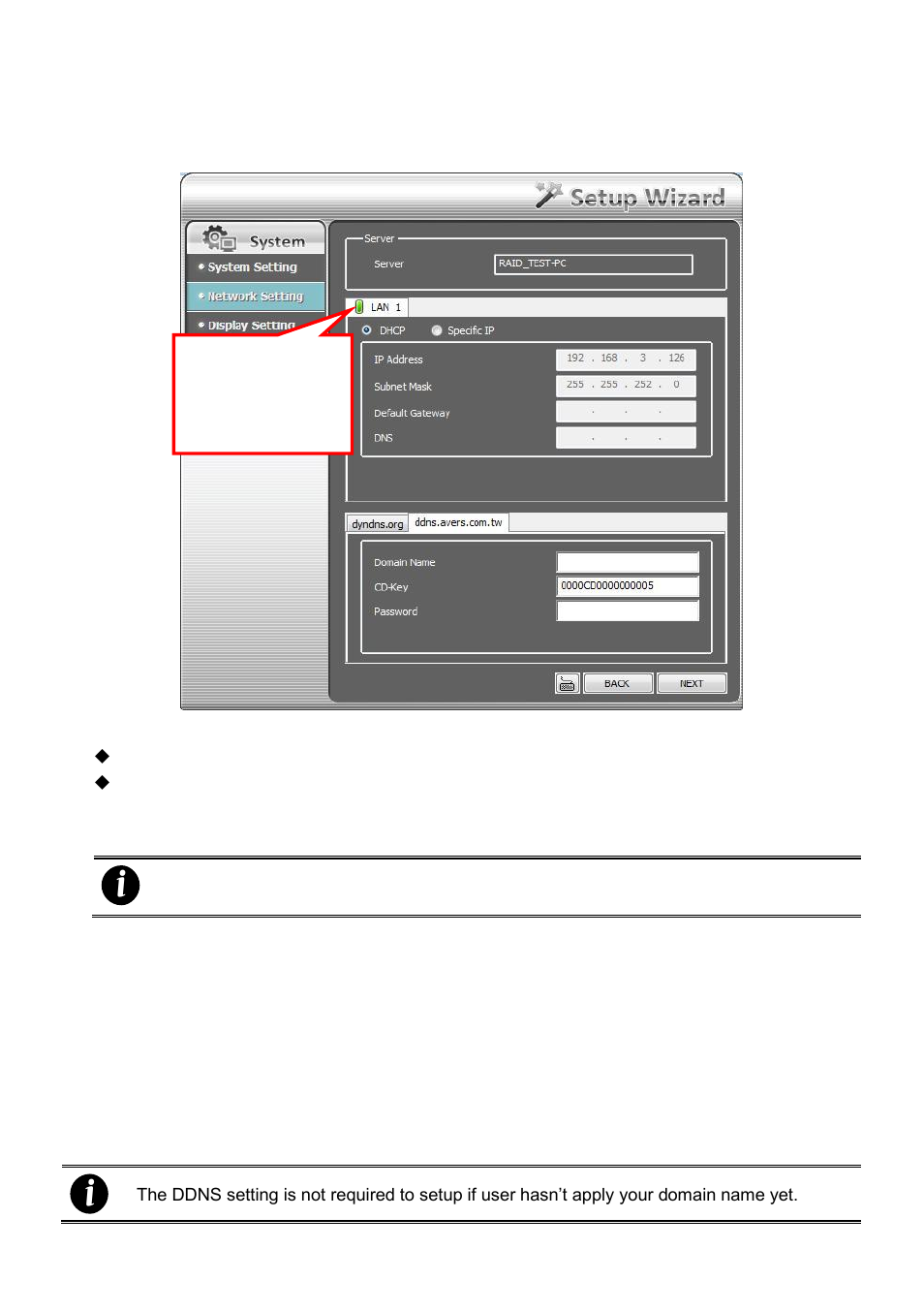 Network setting wizard | AVer NXU8000 User Manual | Page 51 / 277