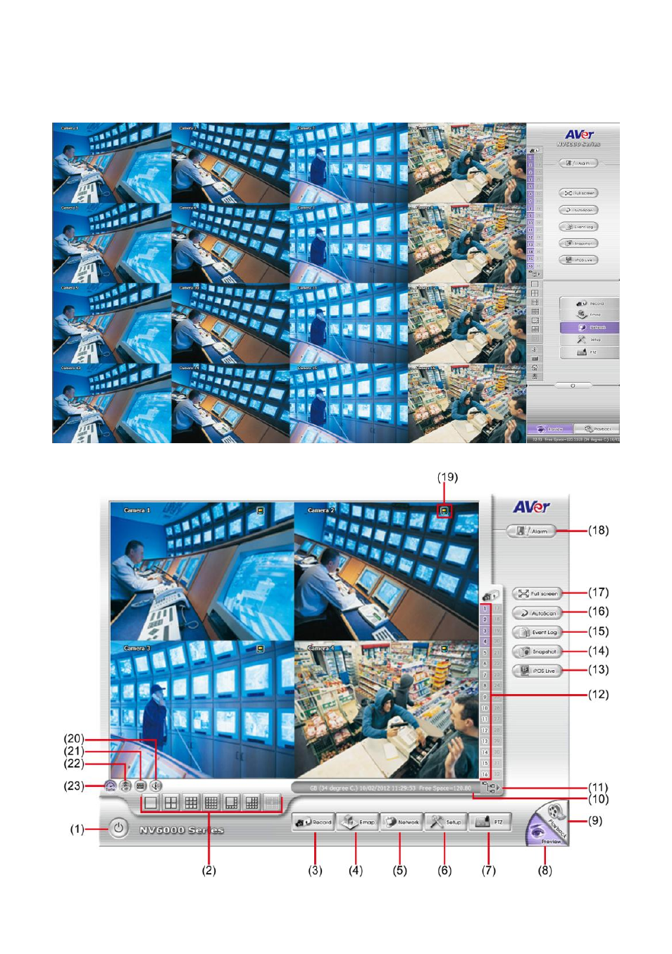 Amiliarizing the, Uttons in, Review | Dvanced | AVer NXU8000 User Manual | Page 64 / 277