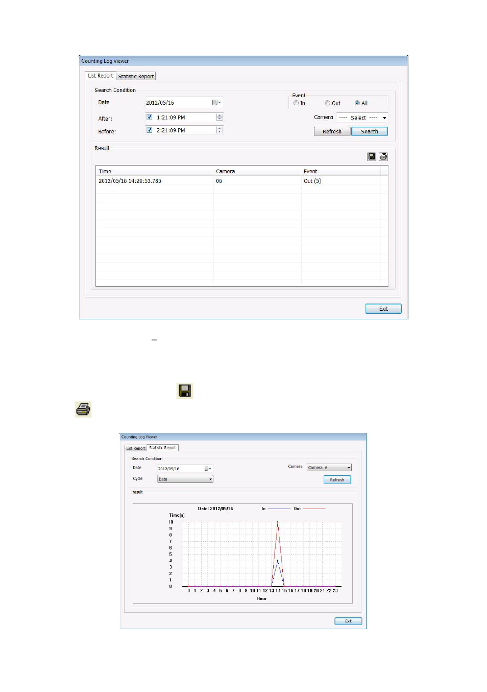 Using counting log viewer, Using counting log, Viewer | AVer NXU8000 User Manual | Page 73 / 277