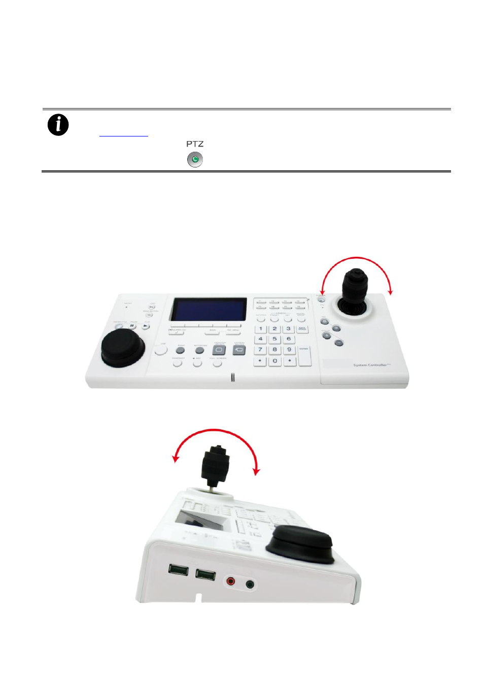 Ptz operation, Using the joystick to operate the ptz camera, Chapter 2.9 | AVer System Contrll Pro User Manual (NV version) User Manual | Page 34 / 88