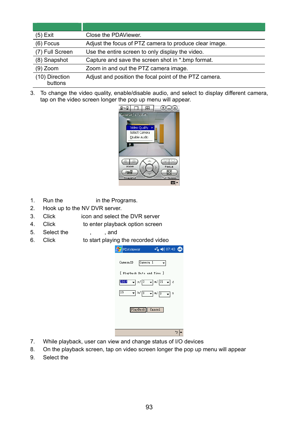 4 to playback in pdaviewer, To playback in pdaviewer | AVer NX8000 User Manual | Page 100 / 116