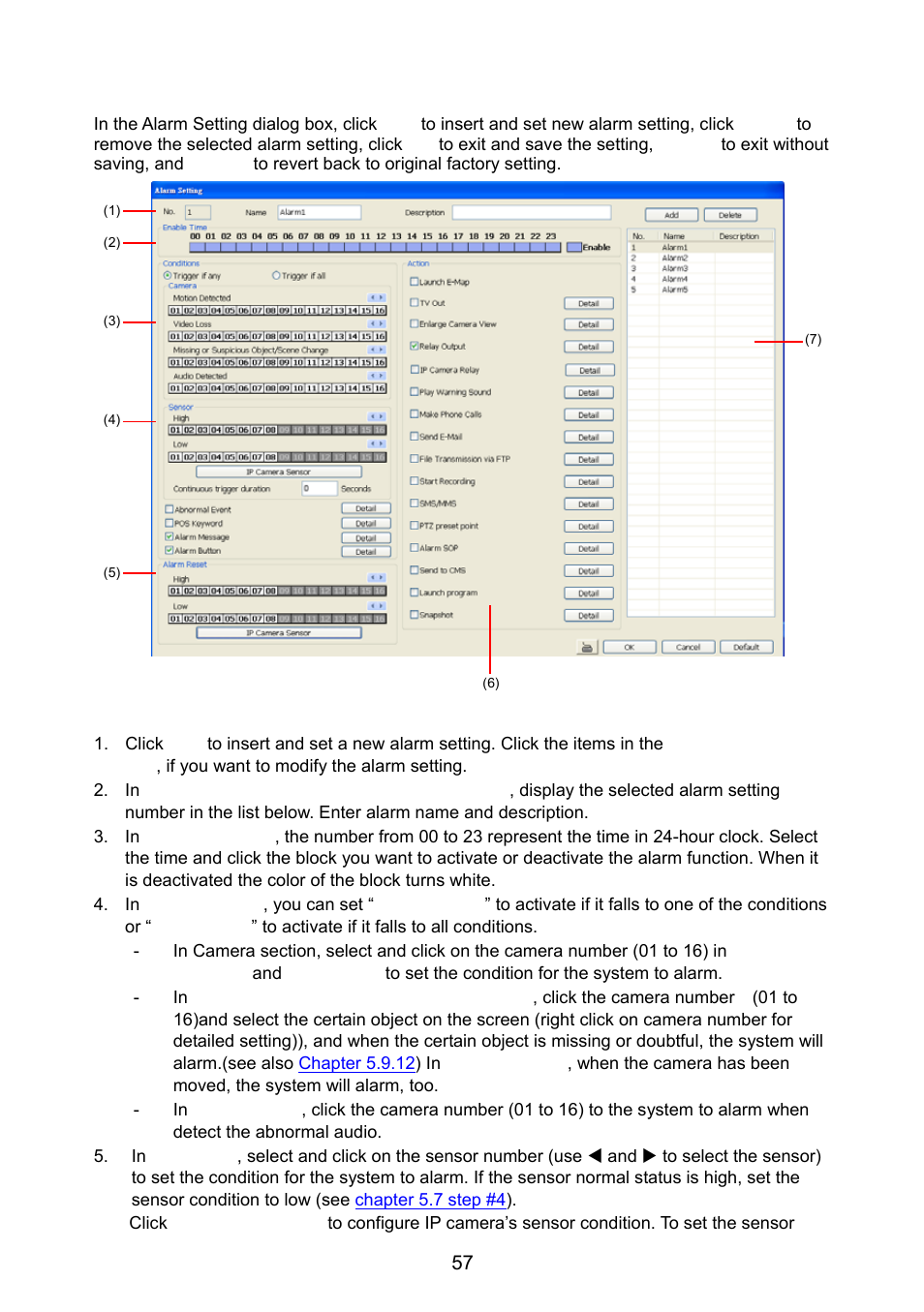 9 alarm setting, Alarm setting | AVer NX8000 User Manual | Page 64 / 116