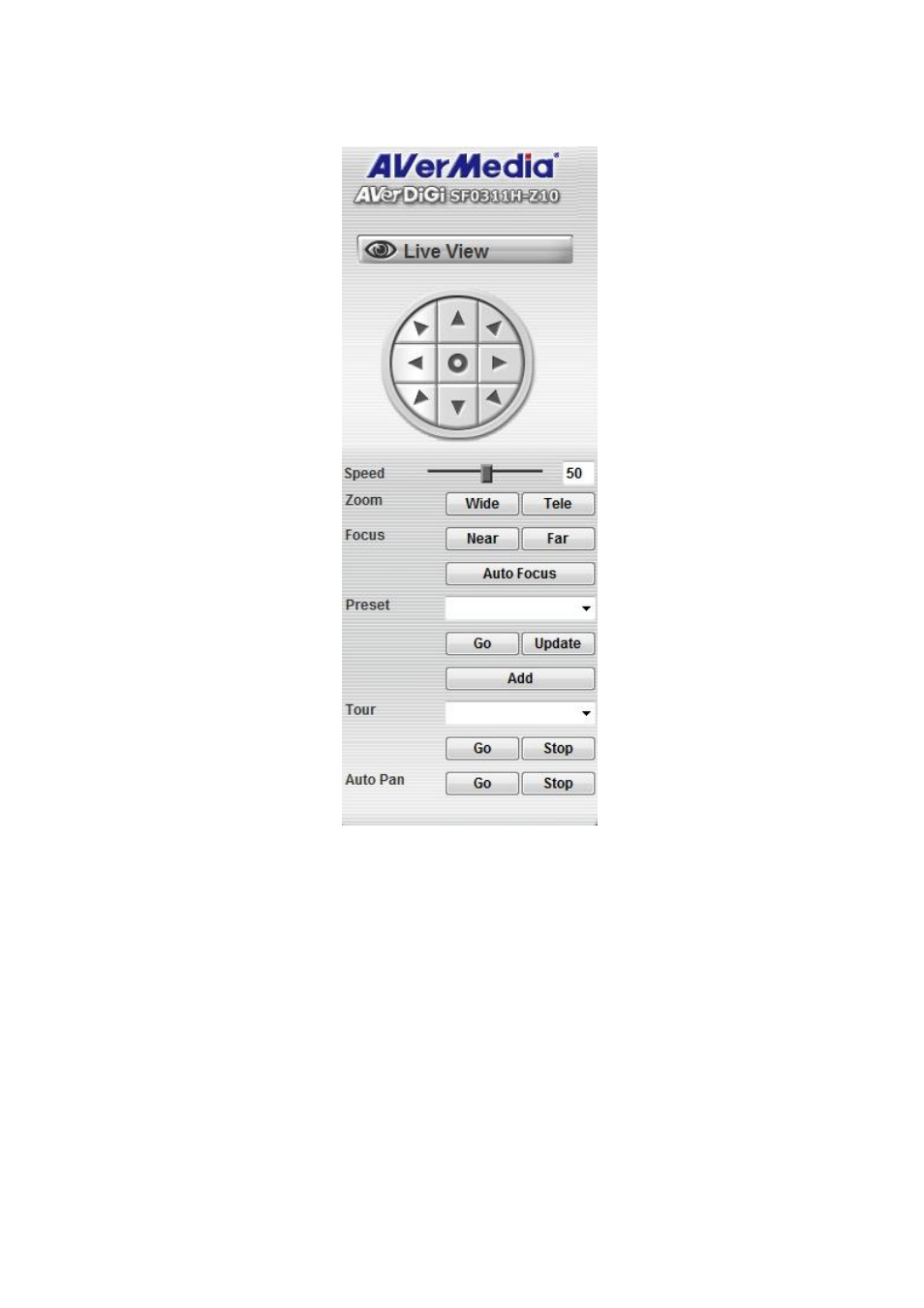 Ptz control | AVer SF0311H-Z10 IP Cam User Manual | Page 25 / 82
