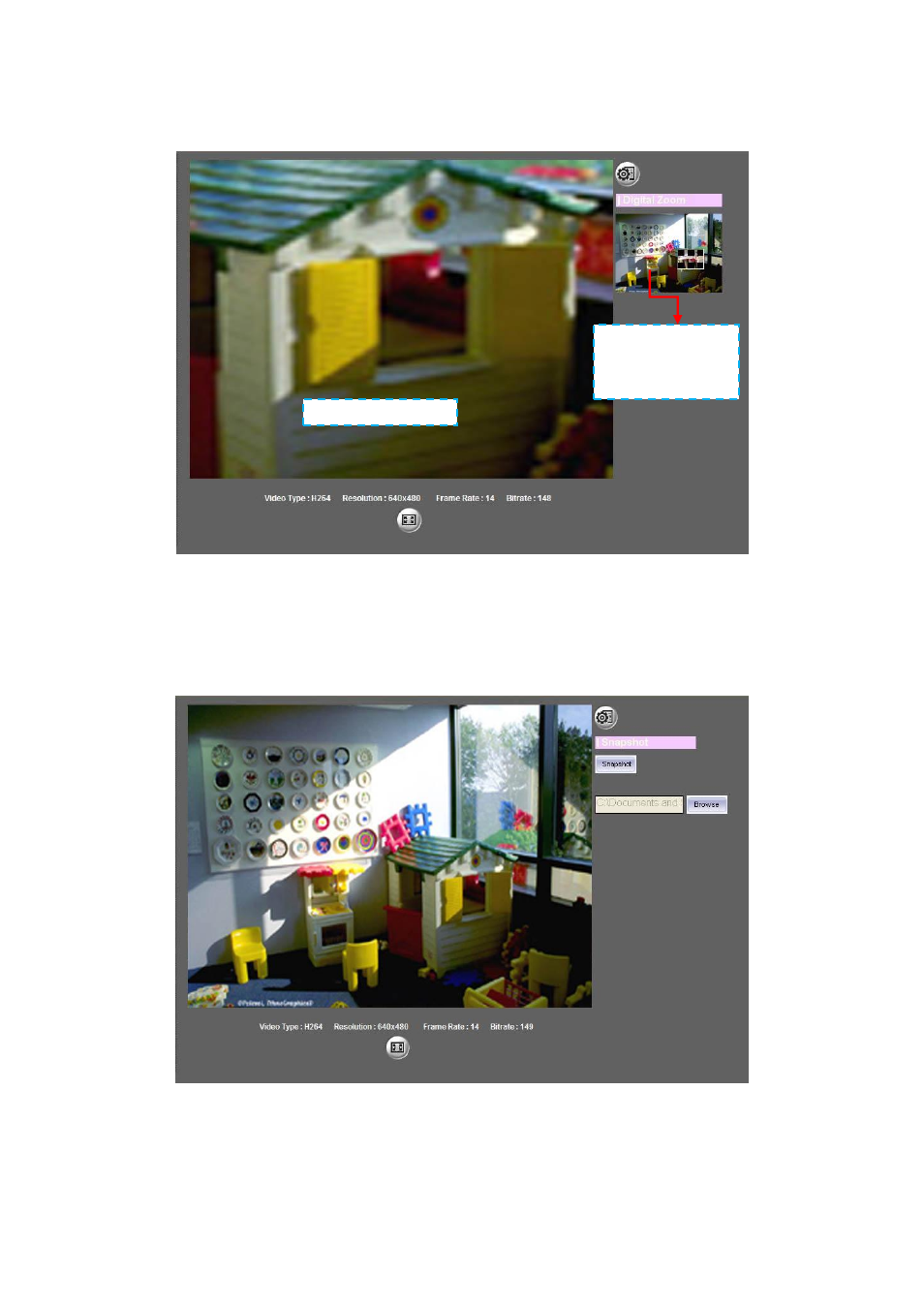 Digital zoom snapshot, Digital zoom, Snapshot | AVer SF0311H-Z10 IP Cam User Manual | Page 27 / 82