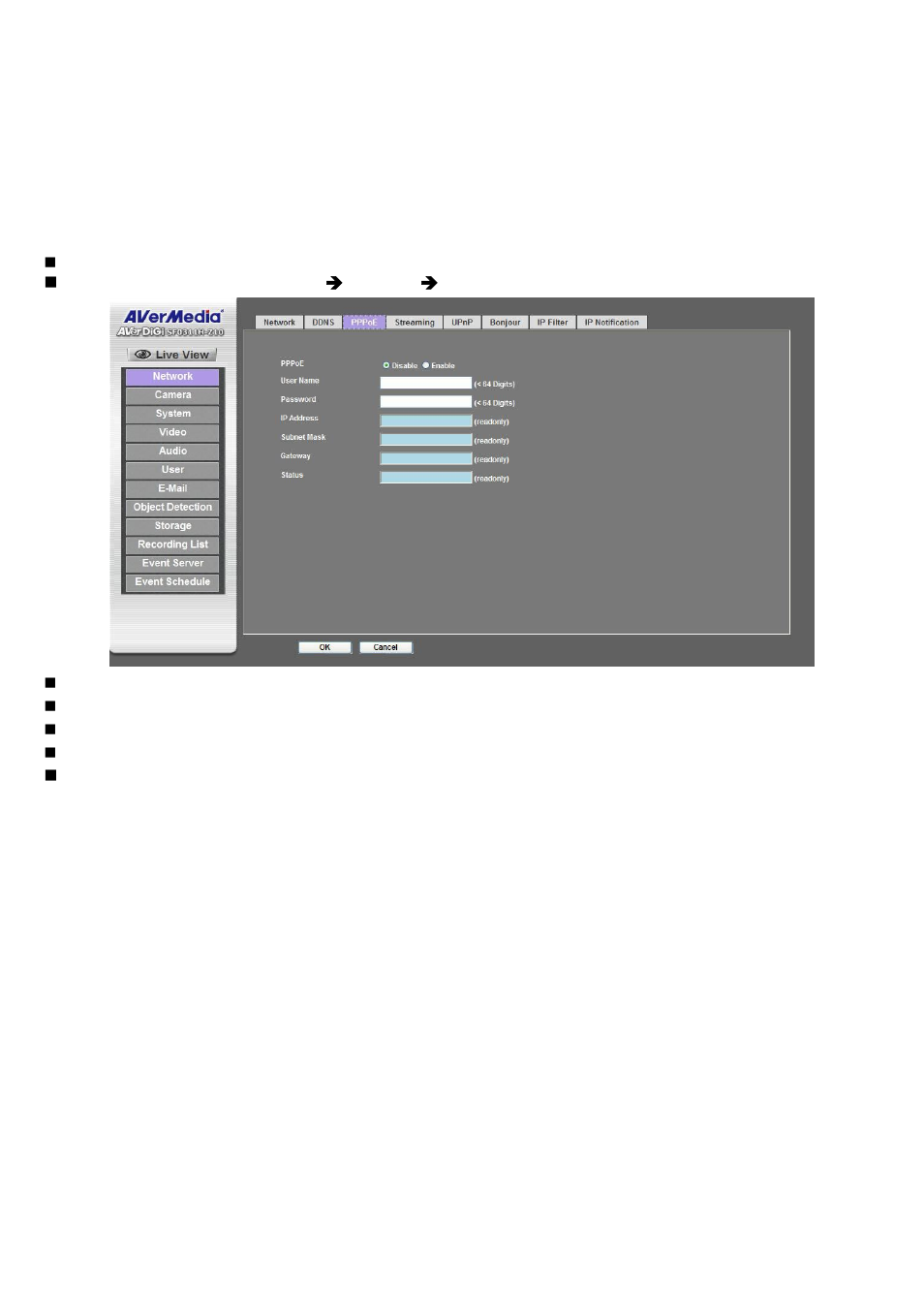 Pppoe | AVer SF0311H-Z10 IP Cam User Manual | Page 35 / 82