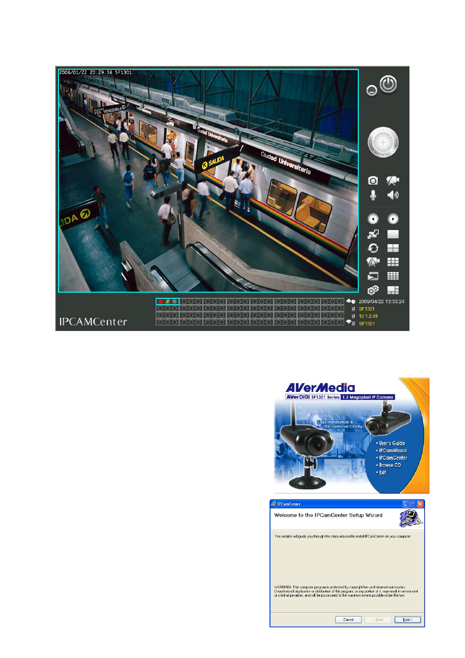 Chapter 4 ipcamcenter, 1 install the ipcamcenter | AVer SF1031W User Manual | Page 49 / 68