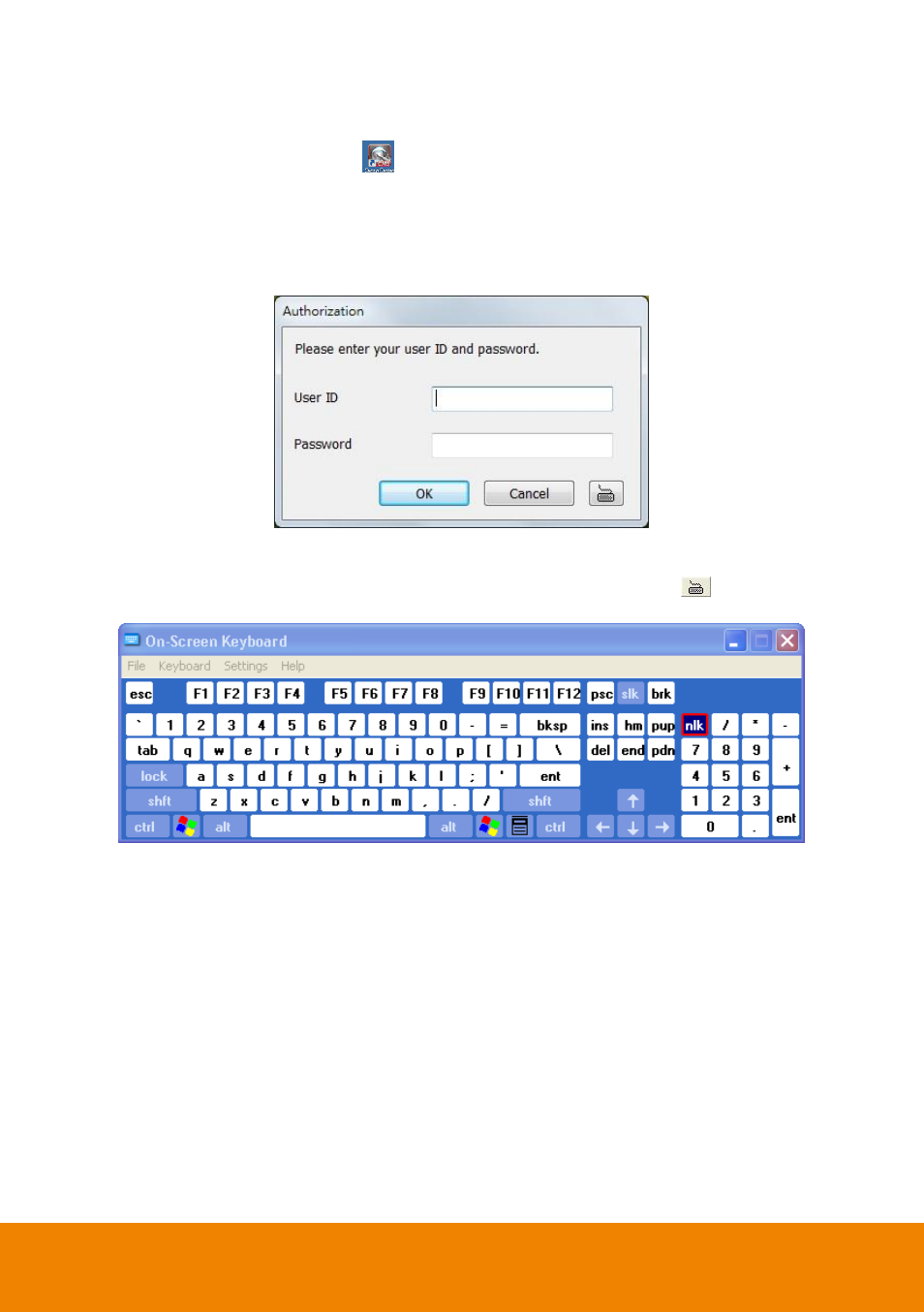 Chapter 3, Using the securecenter, 1 running thesecurecenter software | 1 using the virtual keyboard | AVer SecureCenter User Manual | Page 13 / 76