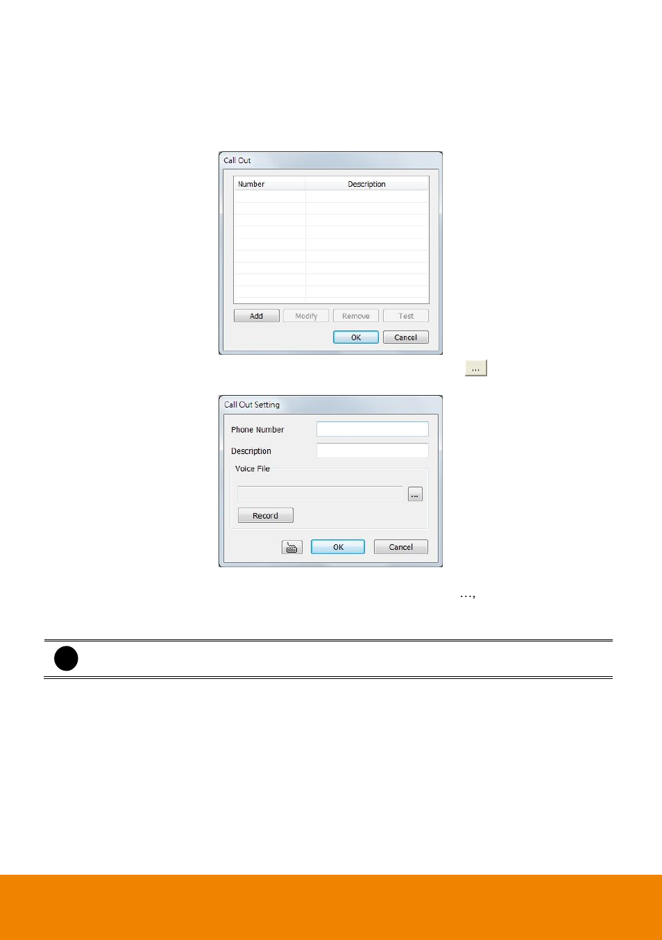 1 to setup the call out list | AVer SecureCenter User Manual | Page 55 / 76