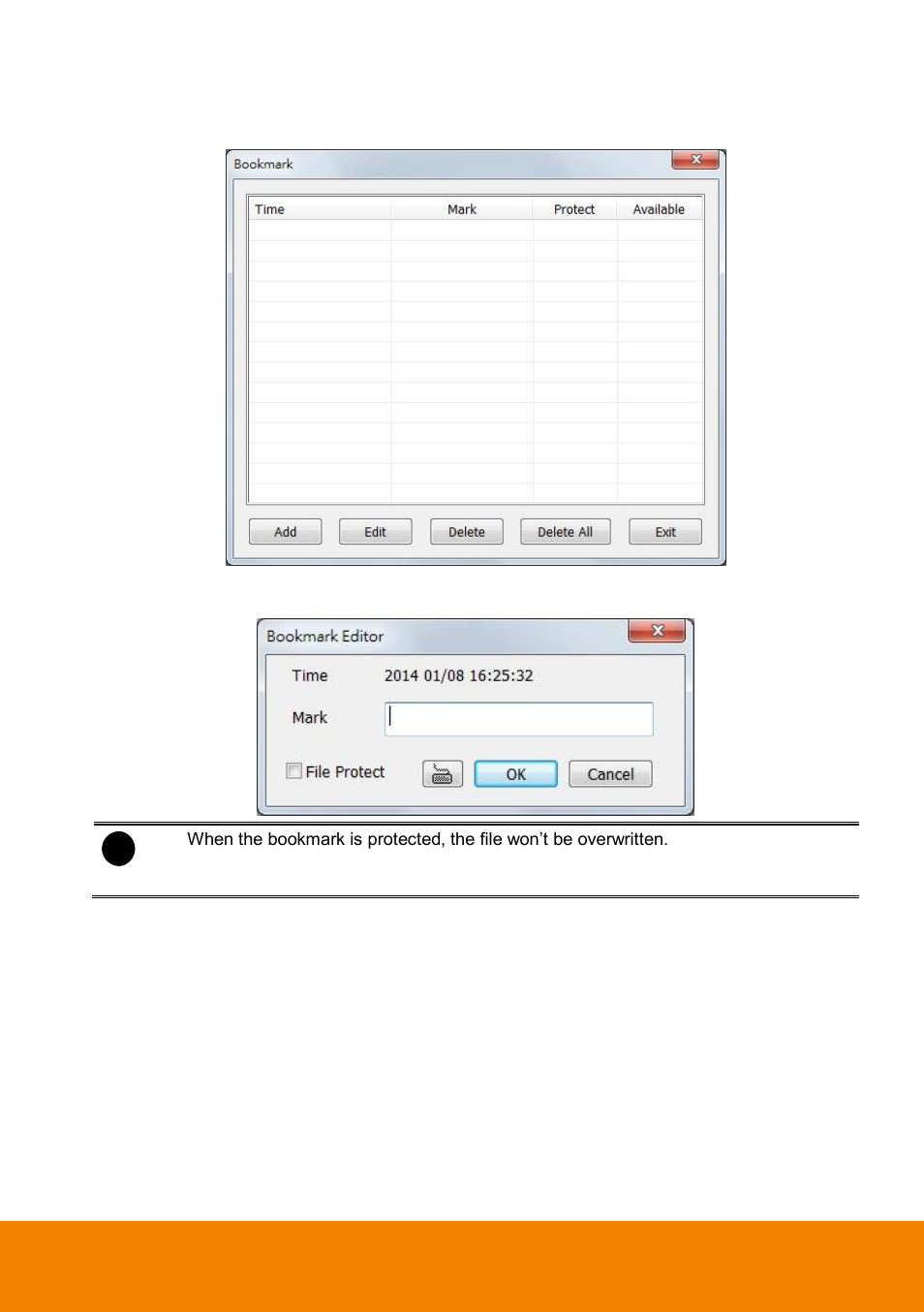 6 to bookmark a section of the video, Chapter 5.8 | AVer SecureCenter User Manual | Page 75 / 76