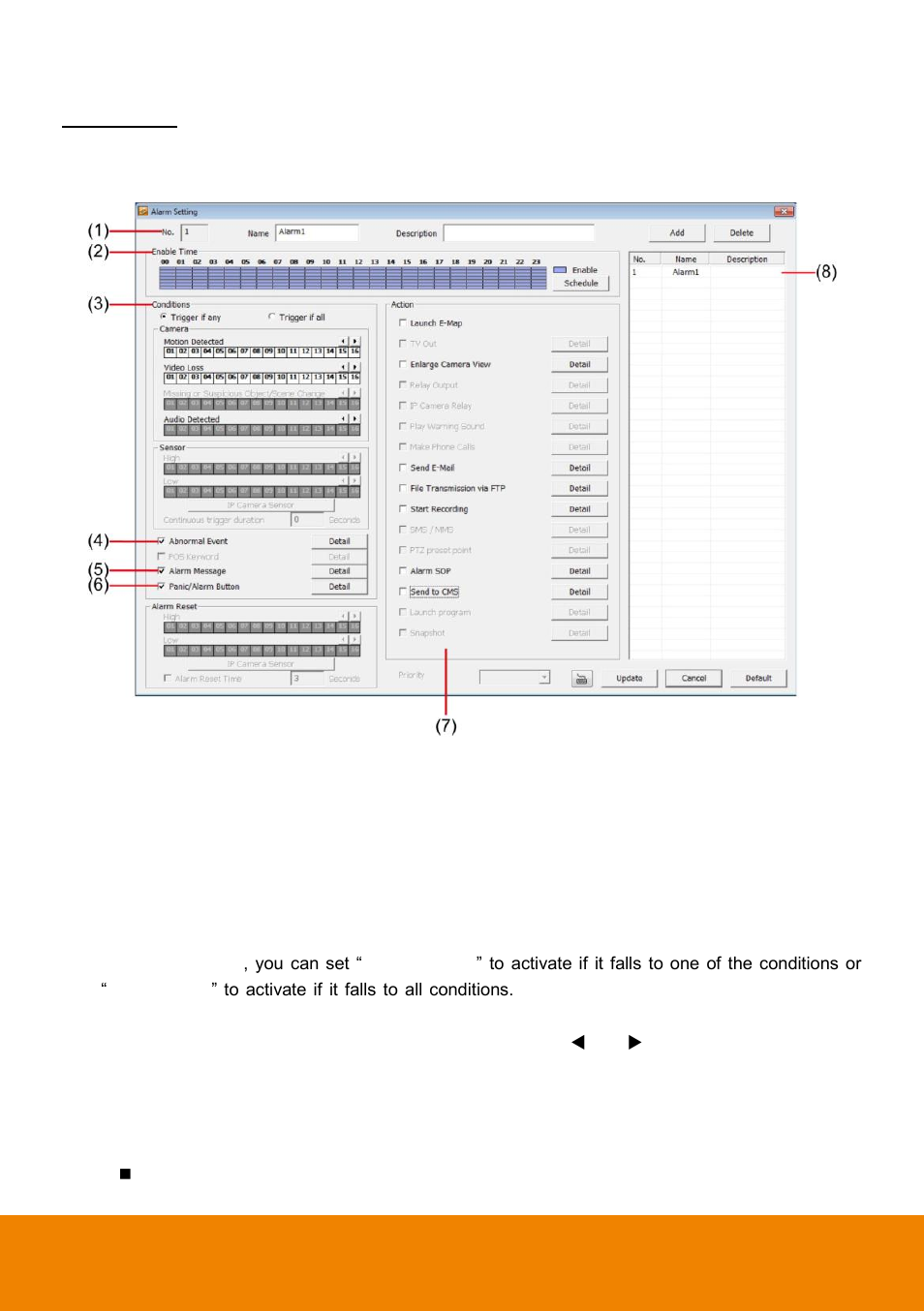 Alarm setting | AVer NXU Lite User Manual | Page 161 / 187