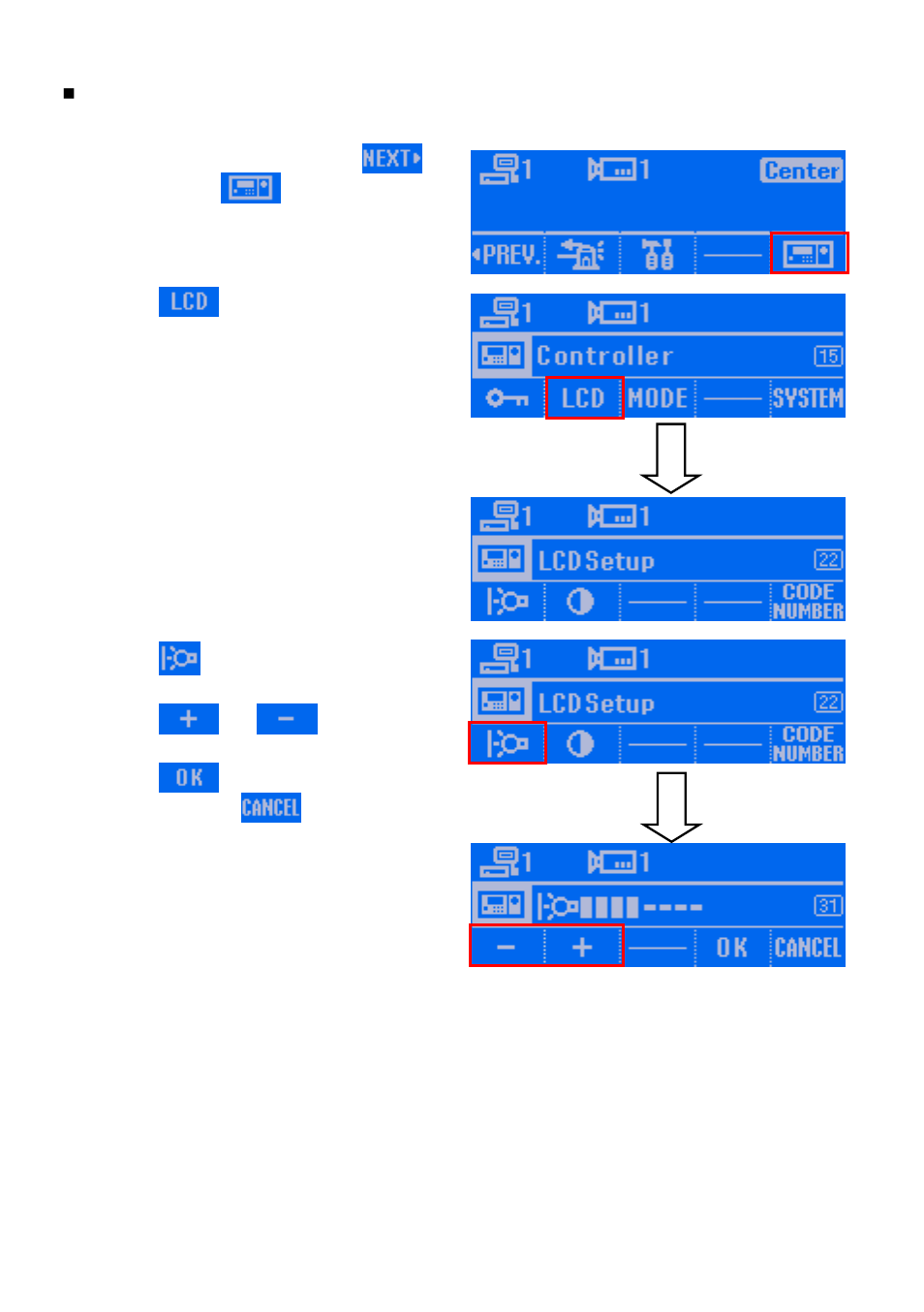 Adjusting the brightness of lcd screen | AVer CMS User Manual | Page 106 / 179