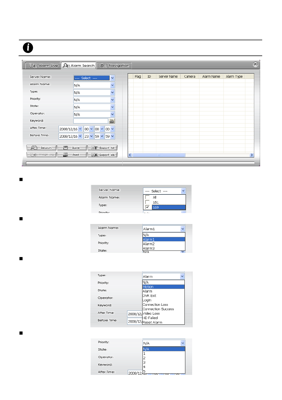 2 to search the alarm event | AVer CMS User Manual | Page 66 / 179