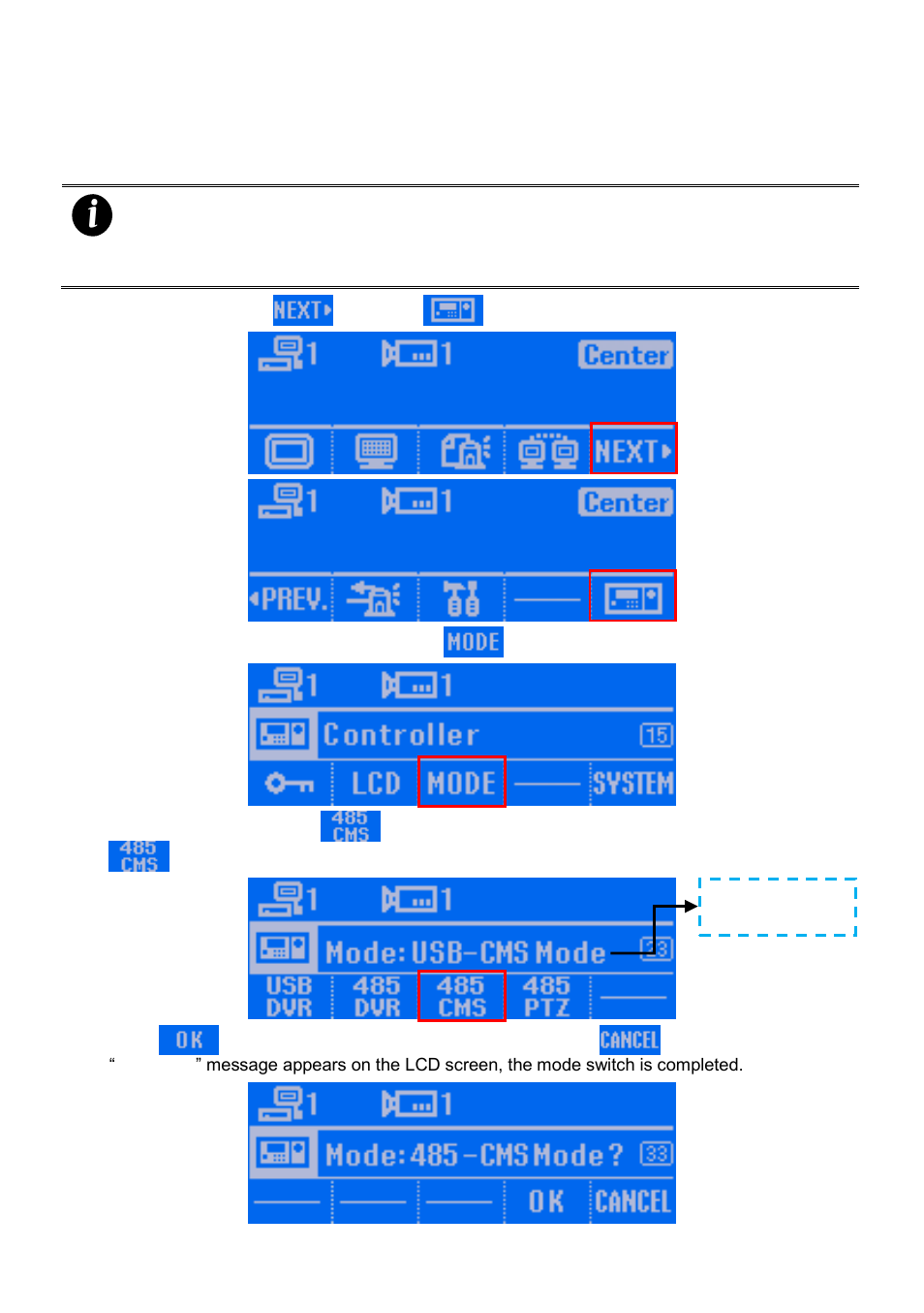 6 switching to 485 cms mode | AVer CMS User Manual | Page 92 / 179