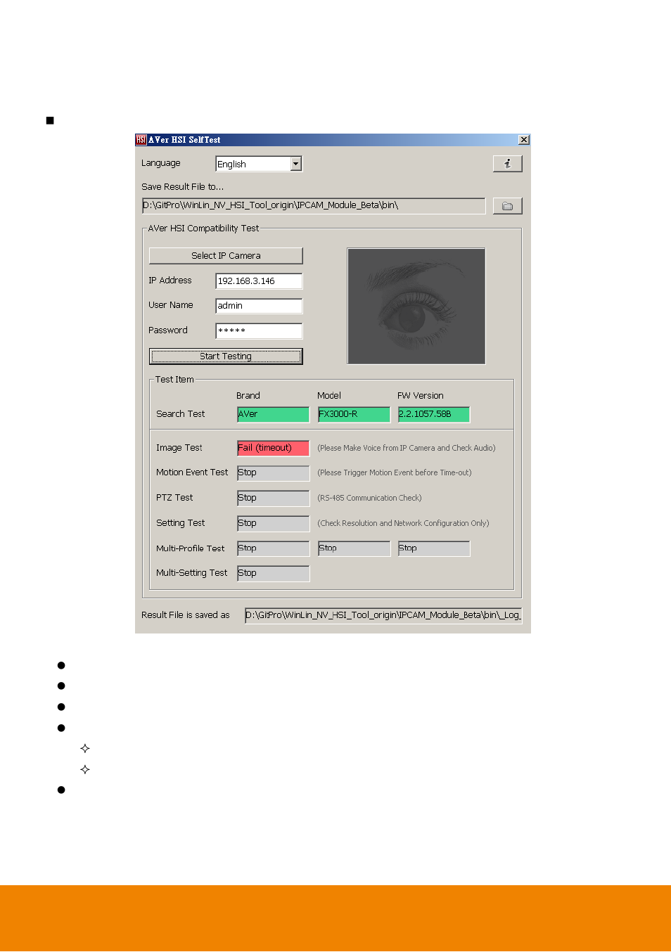 Viii. test example | AVer HSI Self Test User Manual | Page 12 / 16