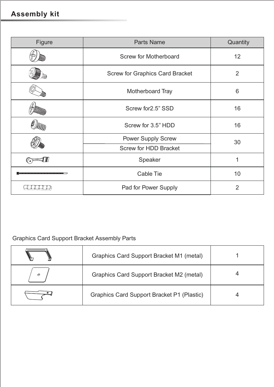 Assembly kit | AZZA GT 1 User Manual | Page 6 / 11