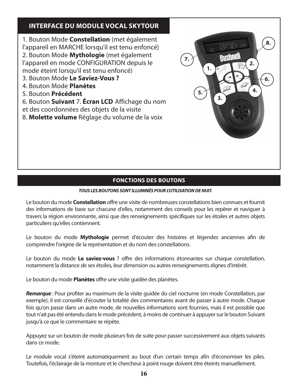 Bushnell VOYAGER 789946 User Manual | Page 16 / 76