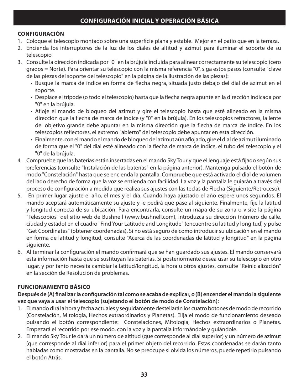 Bushnell VOYAGER 789946 User Manual | Page 33 / 76