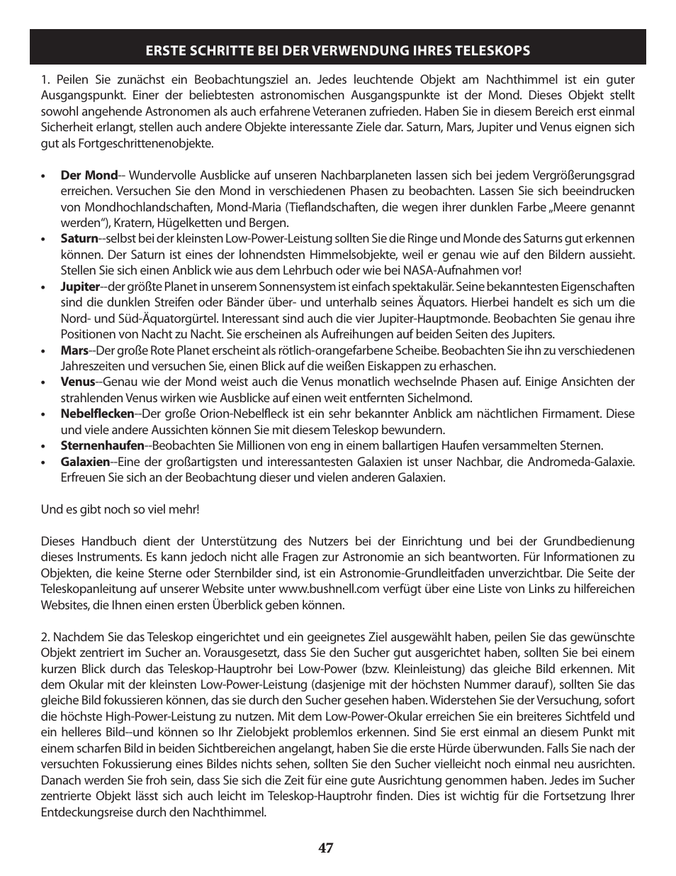 Bushnell VOYAGER 789946 User Manual | Page 47 / 76