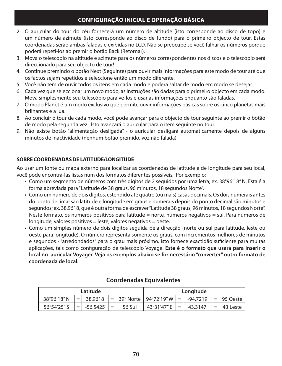 Bushnell VOYAGER 789946 User Manual | Page 70 / 76