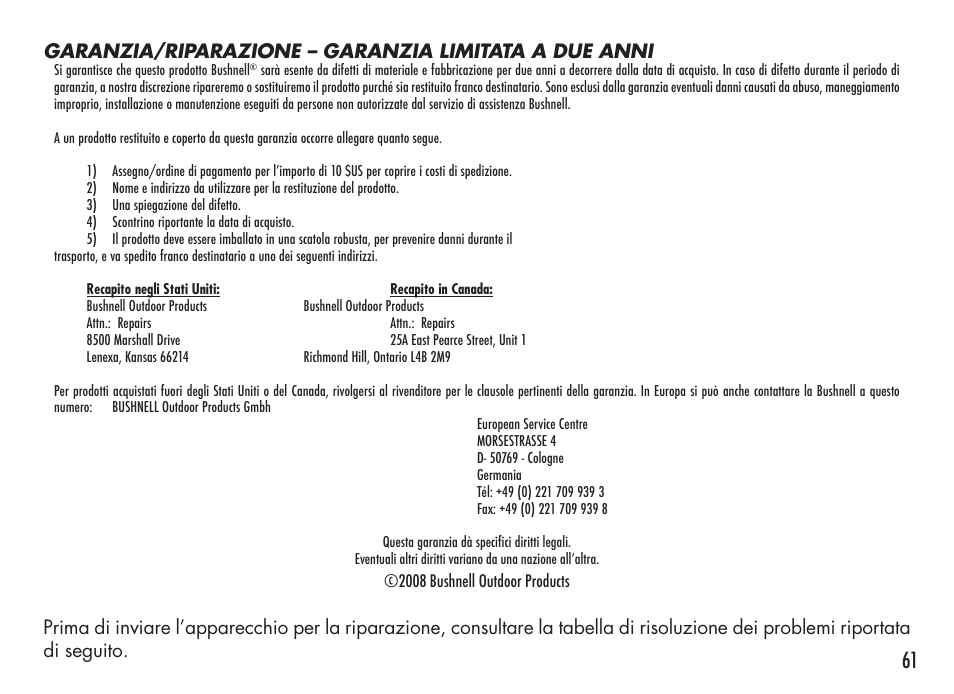 Bushnell 98-1214/05-08 User Manual | Page 61 / 76