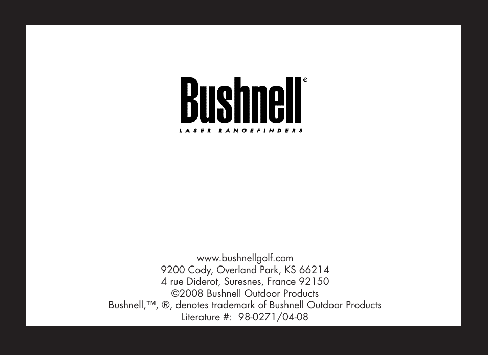 Bushnell 98-1214/05-08 User Manual | Page 76 / 76