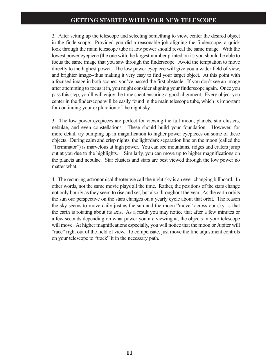 Bushnell Voyager Sky Tour 78-9970 User Manual | Page 11 / 74