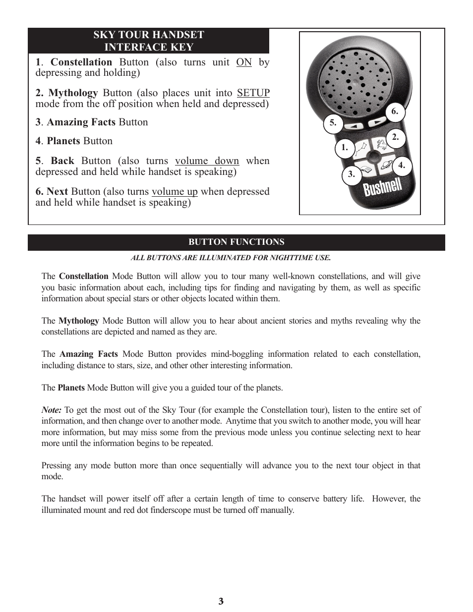 Bushnell Voyager Sky Tour 78-9970 User Manual | Page 3 / 74