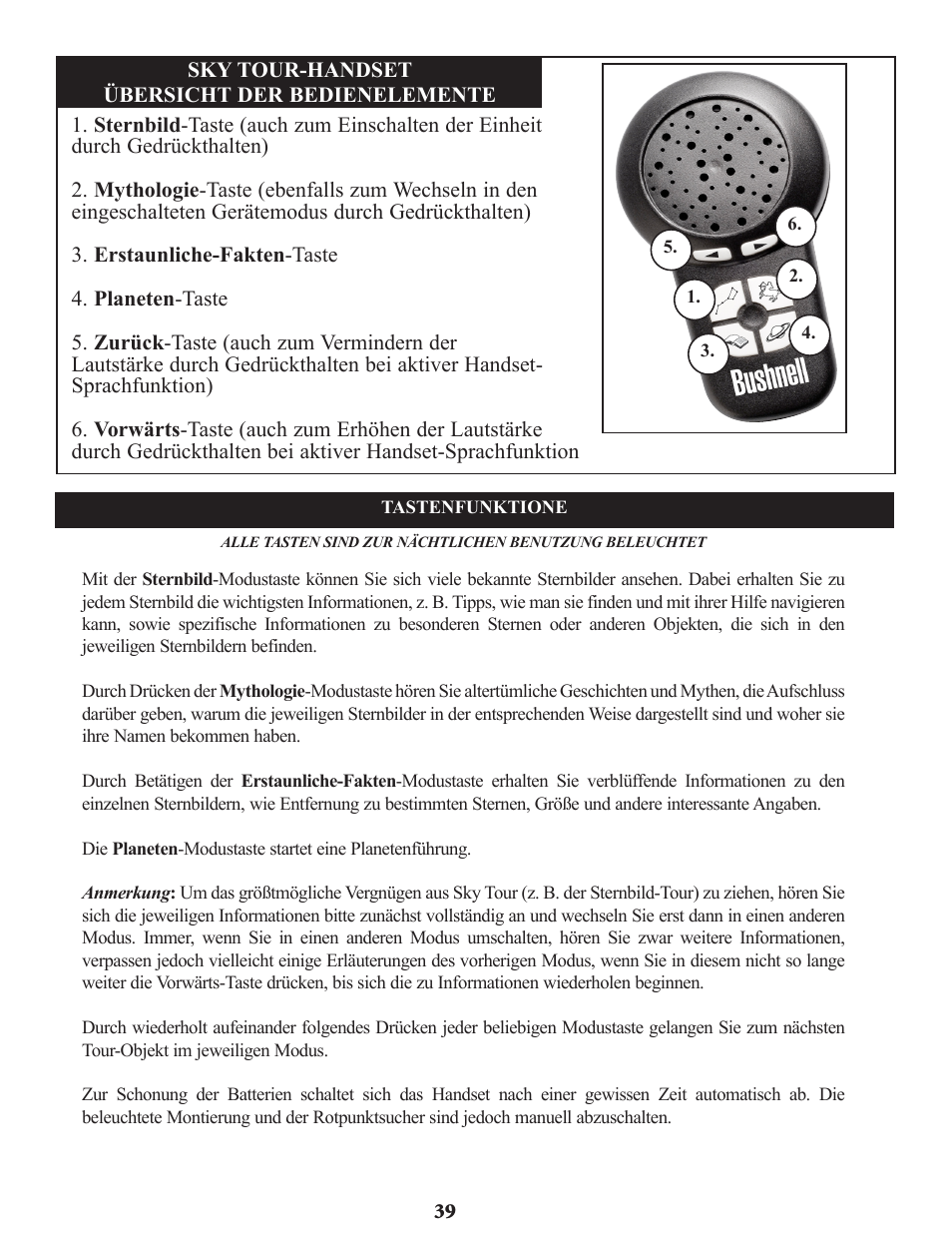 Bushnell Voyager Sky Tour 78-9970 User Manual | Page 39 / 74
