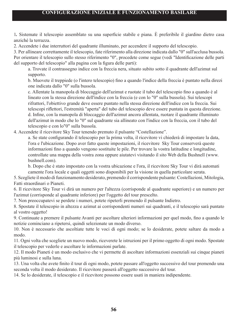Bushnell Voyager Sky Tour 78-9970 User Manual | Page 56 / 74