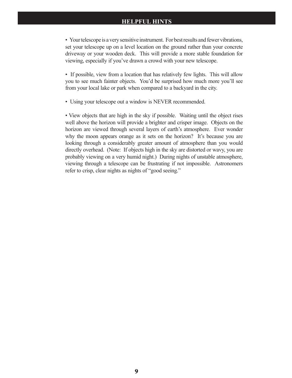 Bushnell Voyager Sky Tour 78-9970 User Manual | Page 9 / 74