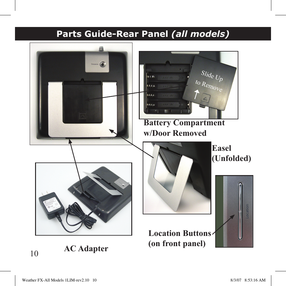 Parts guide-rear panel (all models) | Bushnell 950007 User Manual | Page 10 / 27