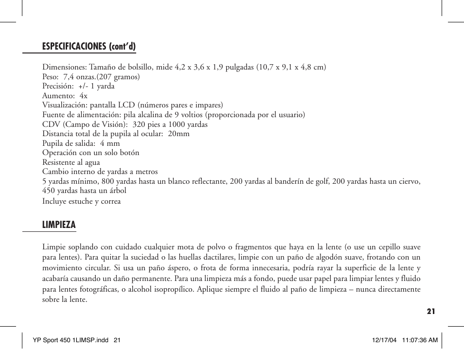 Bushnell YARDAGE PRO 20-1920 User Manual | Page 23 / 52