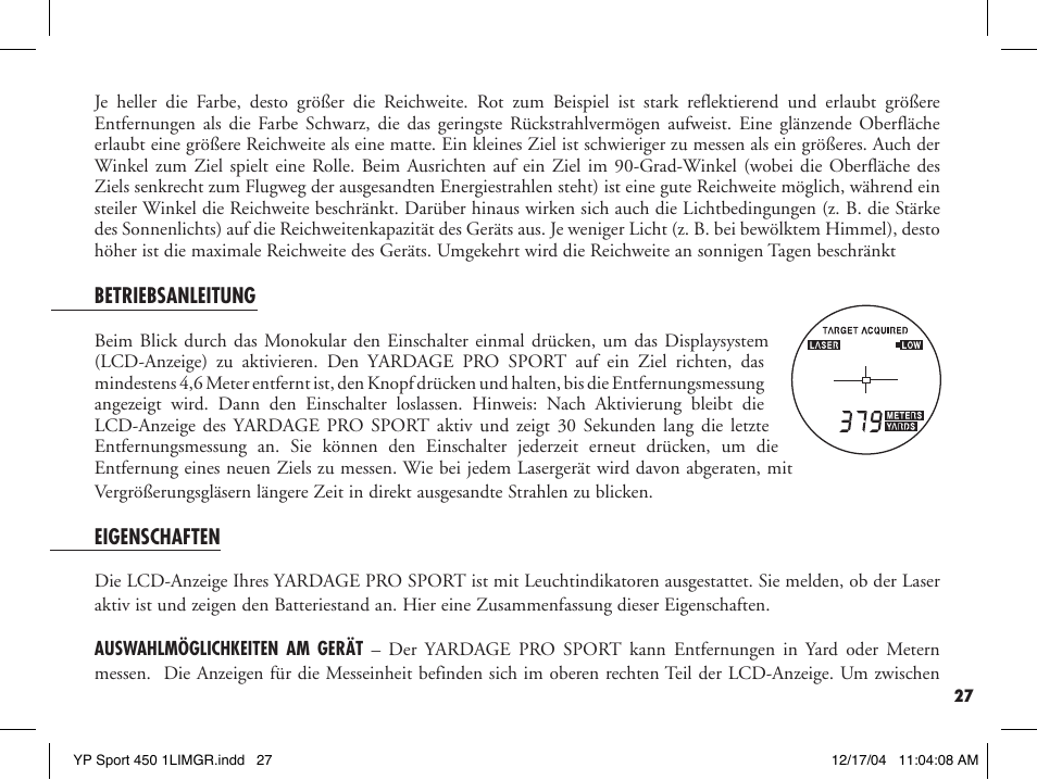 Bushnell YARDAGE PRO 20-1920 User Manual | Page 29 / 52