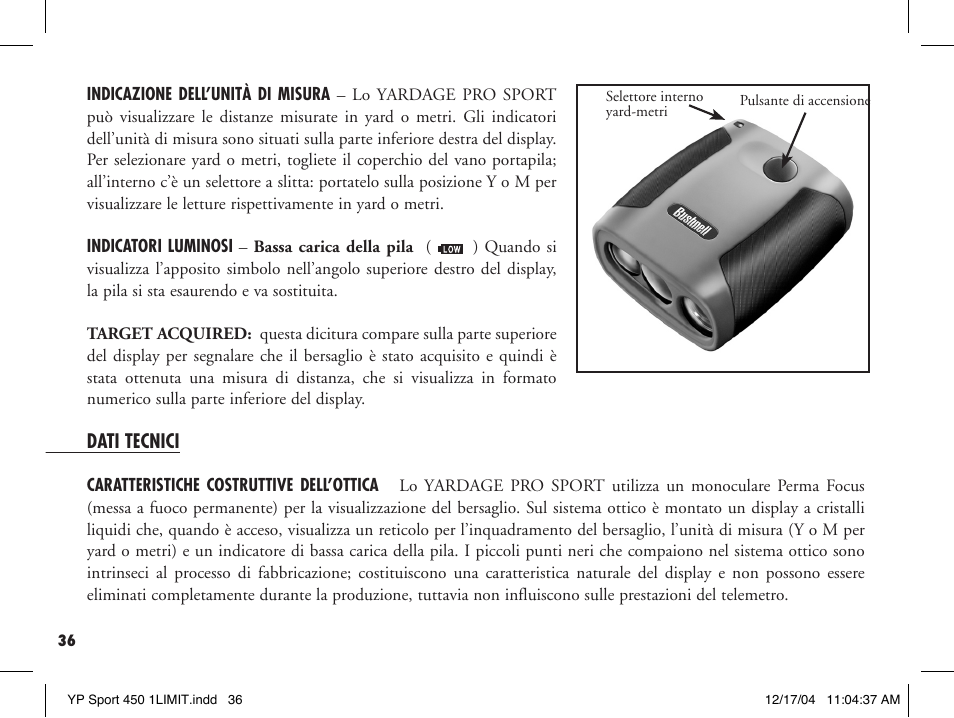 Bushnell YARDAGE PRO 20-1920 User Manual | Page 38 / 52