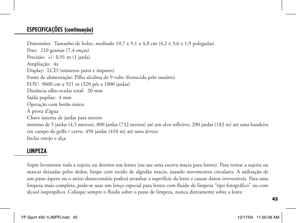 Bushnell YARDAGE PRO 20-1920 User Manual | Page 47 / 52