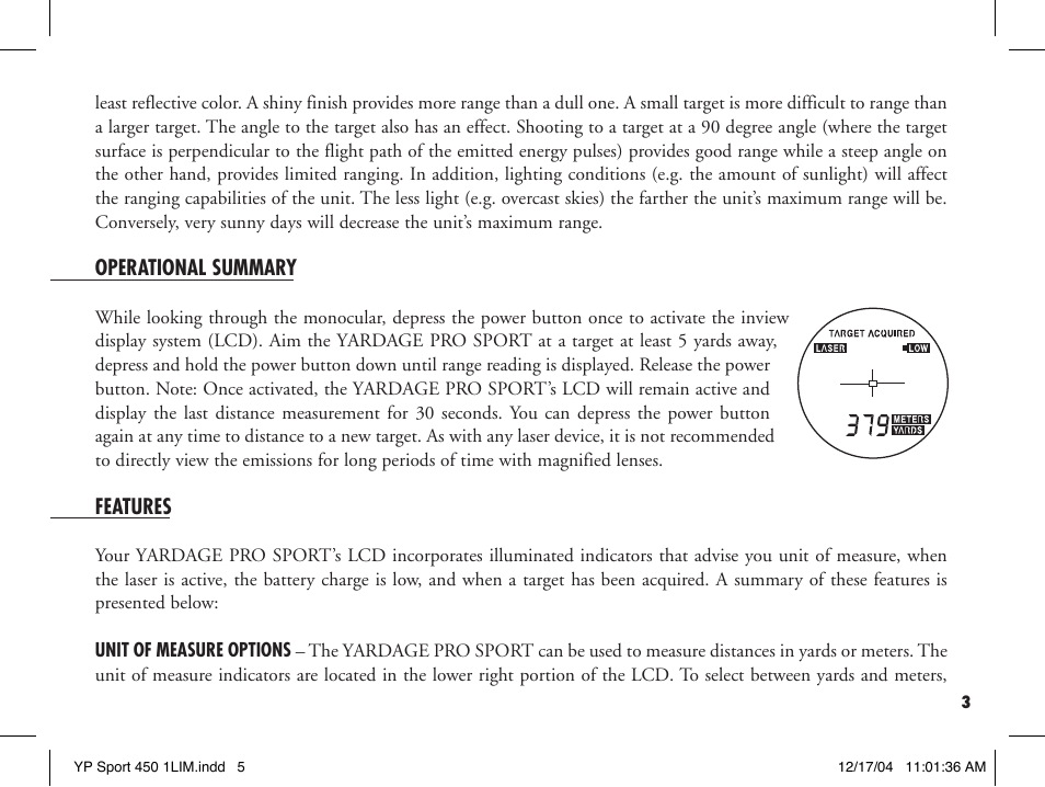 Bushnell YARDAGE PRO 20-1920 User Manual | Page 5 / 52