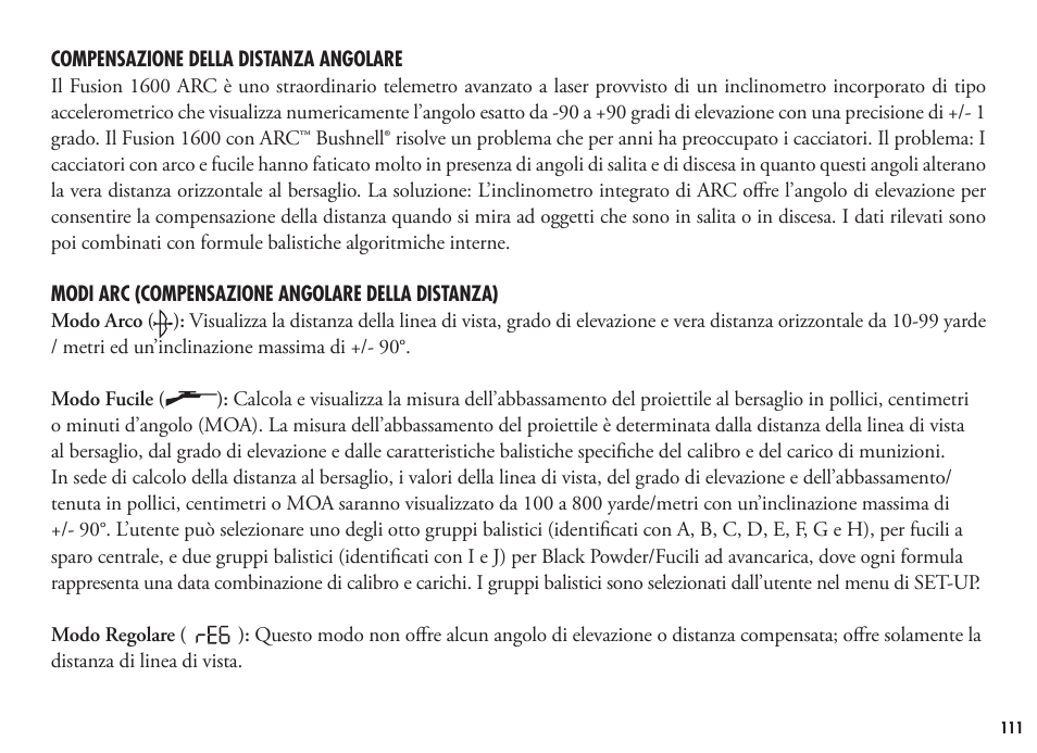 Bushnell FUSION 1600 201250 User Manual | Page 111 / 156