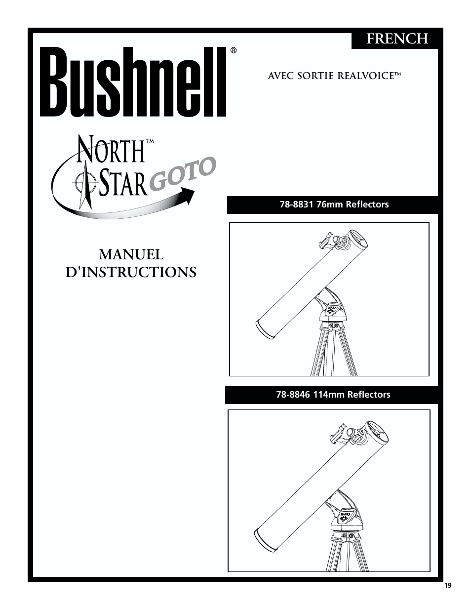 Manuel d'instructions, French | Bushnell North Star Goto 78-8831 User Manual | Page 19 / 88