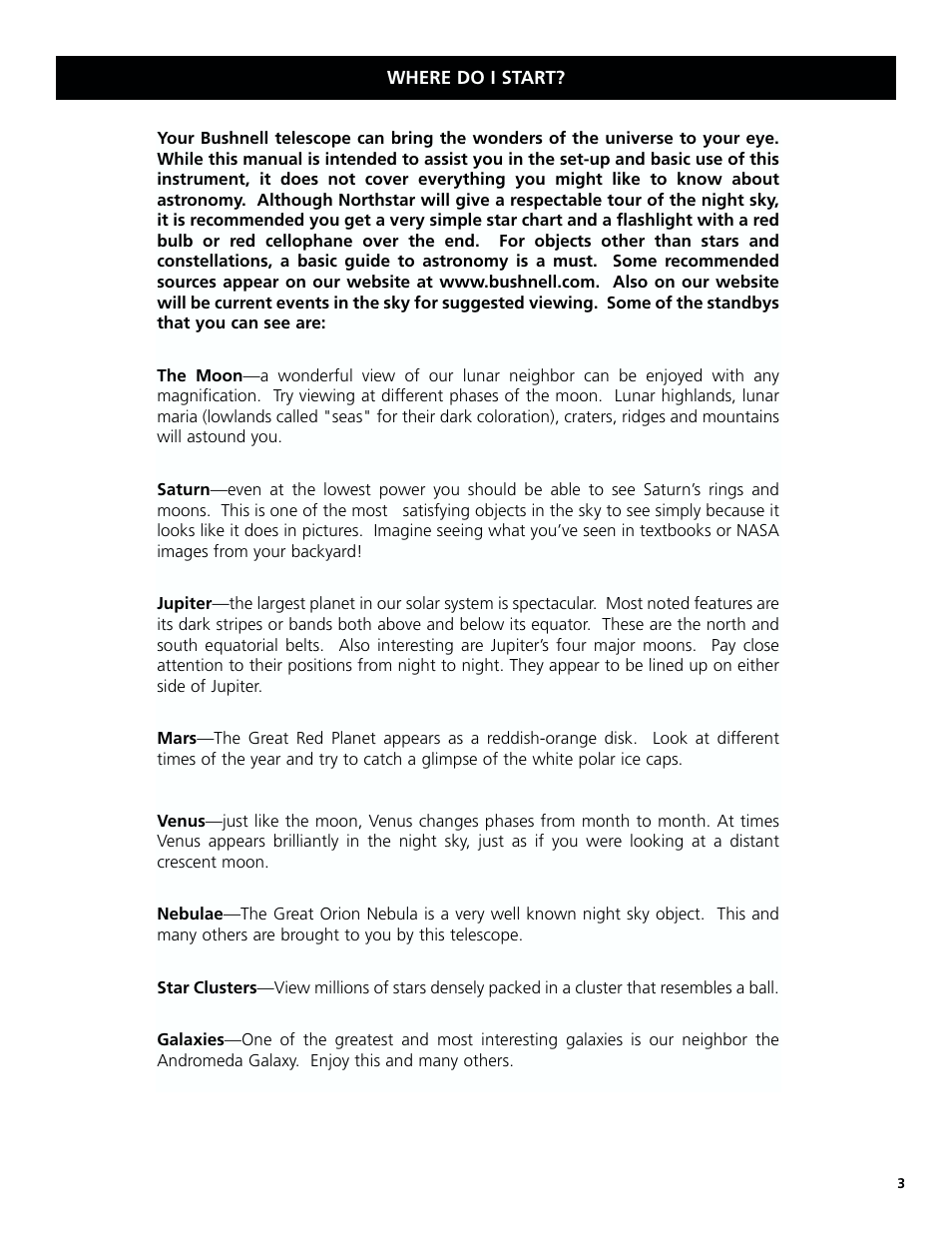Bushnell North Star Goto 78-8831 User Manual | Page 3 / 88
