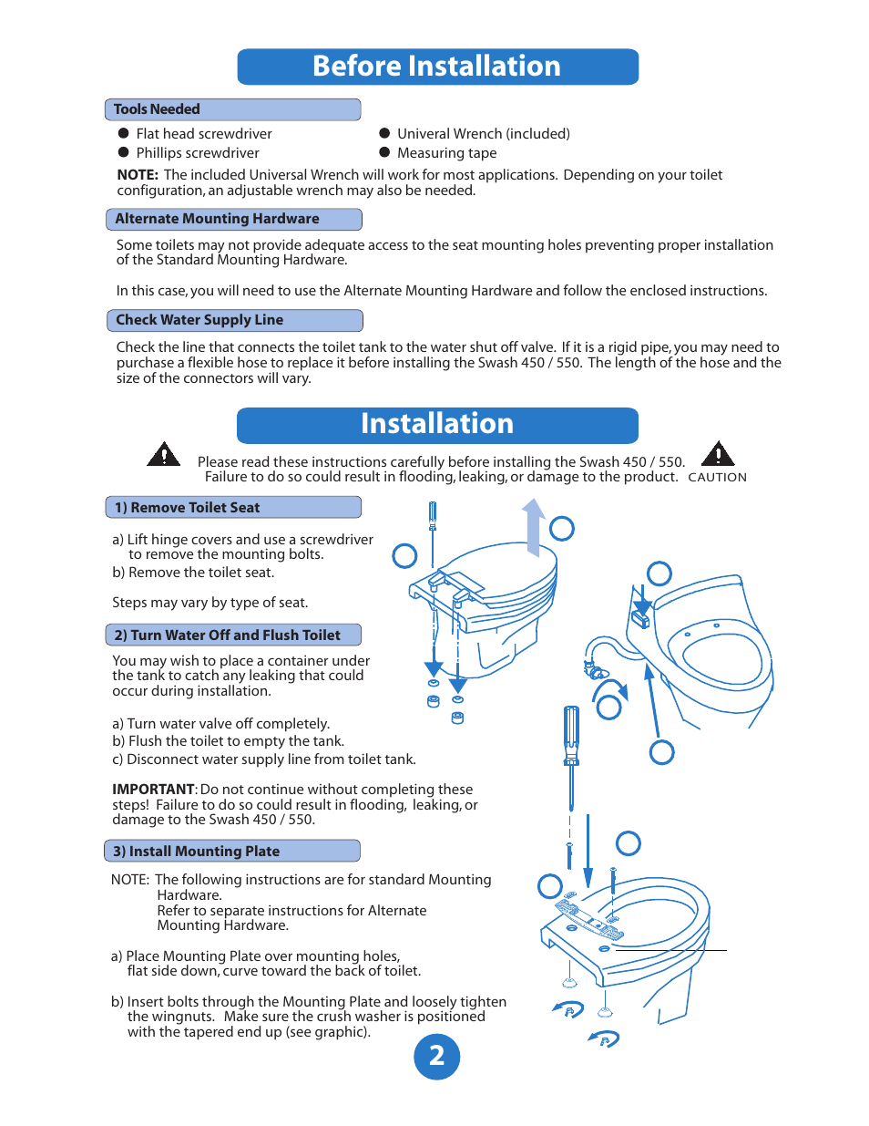 Installation before installation | Brondell Swash 550 User Manual | Page 3 / 8