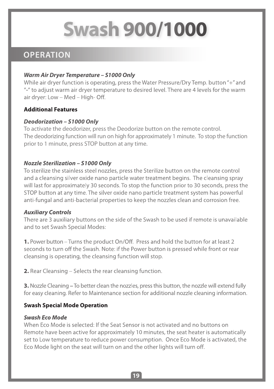 Brondell Swash 1000 User Manual | Page 21 / 32