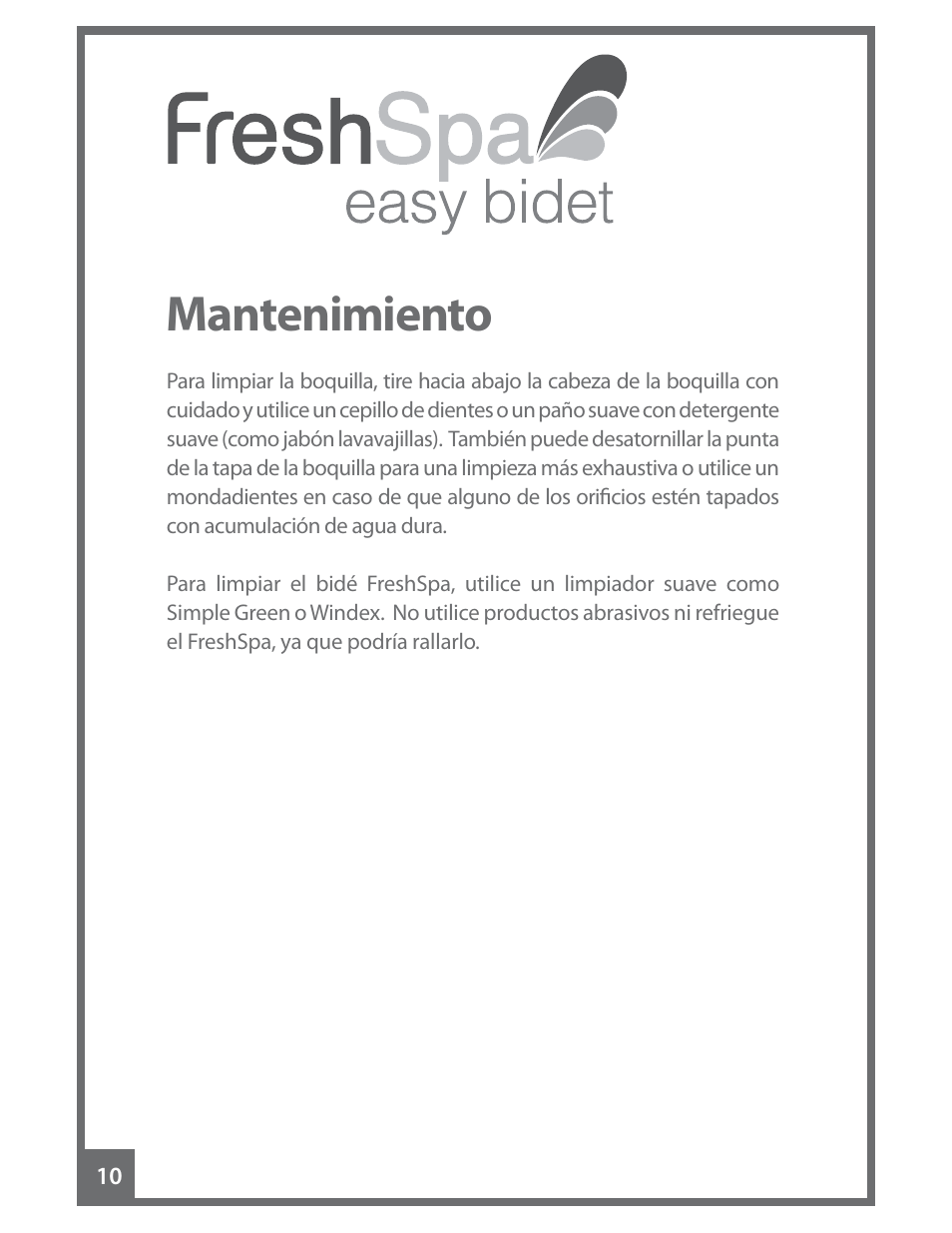Mantenimiento | Brondell FreshSpa Easy Bidet User Manual | Page 26 / 44