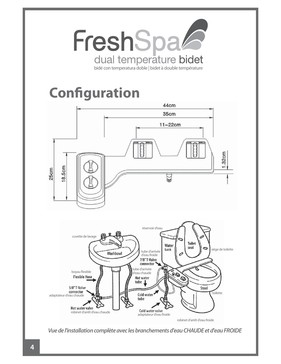 Configuration | Brondell FreshSpa Dual Temperature Bidet User Manual | Page 38 / 52