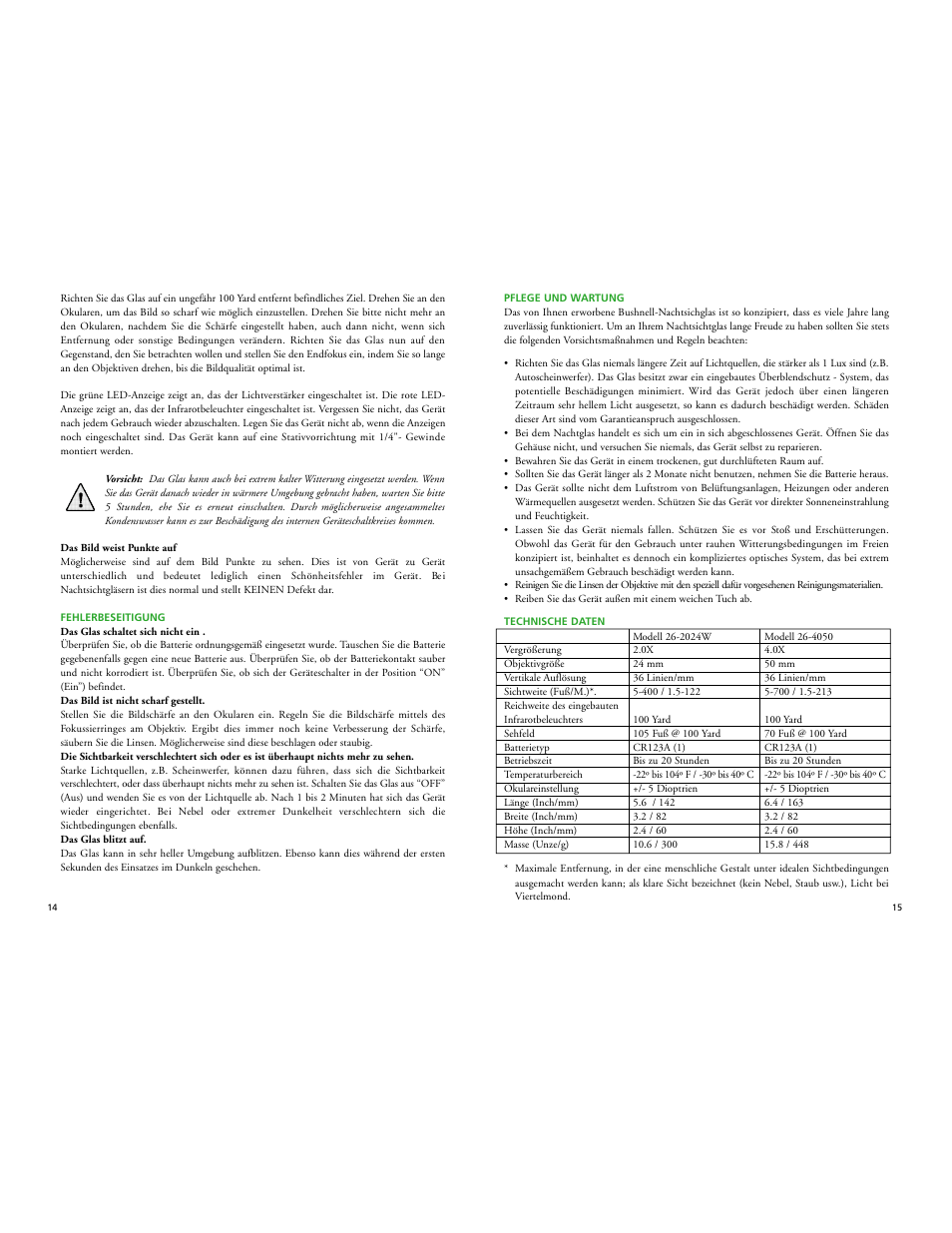 Bushnell PROWLER 26-2024W User Manual | Page 9 / 15